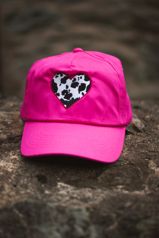 Cowprint Heart Junior Basball Cap